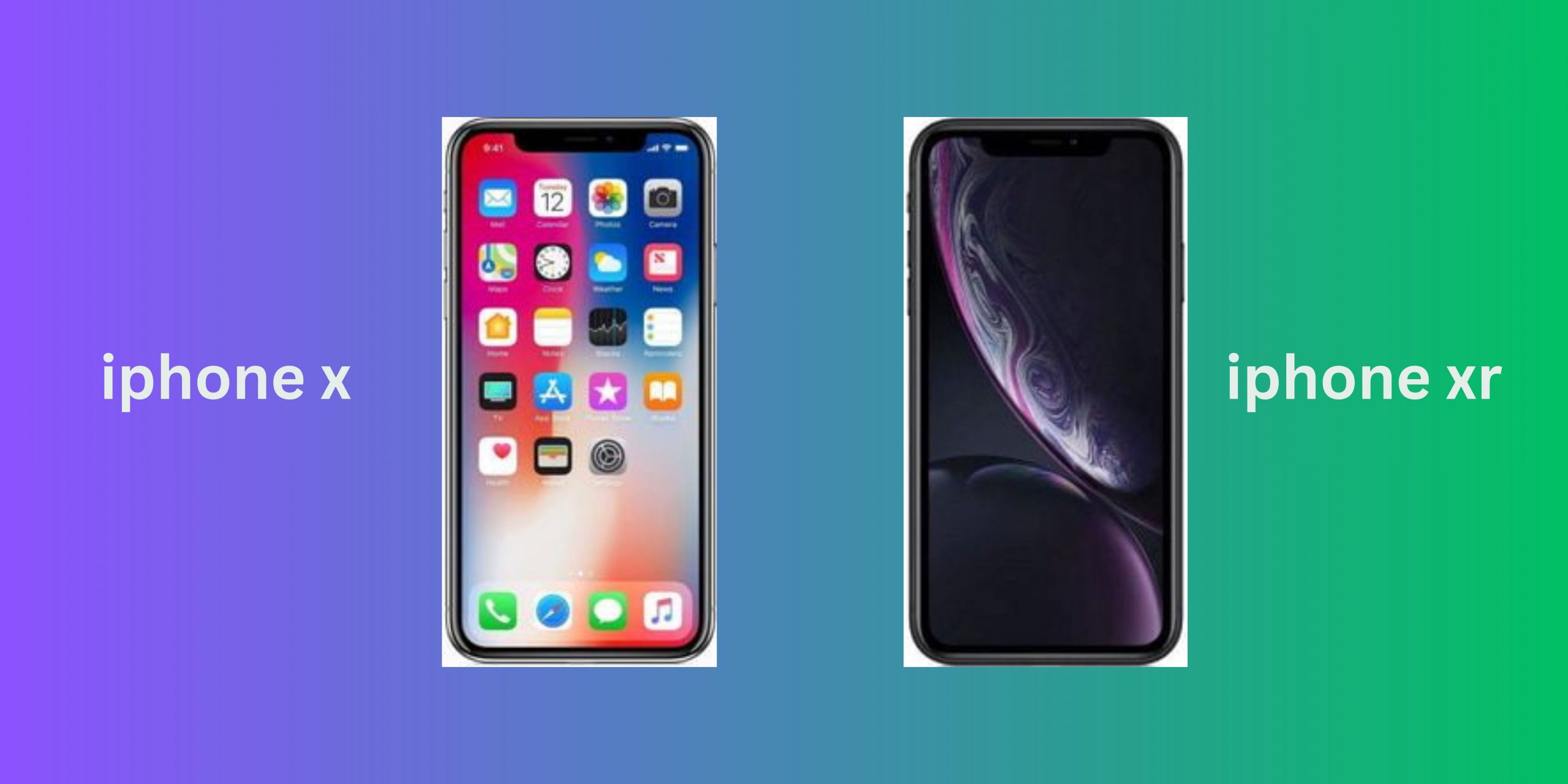 Picture of difference between iphone x and xr