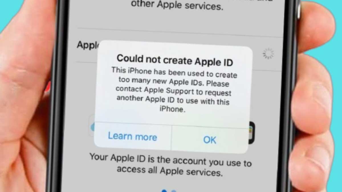 "Could not create Apple ID" Error on Apple iPhone
