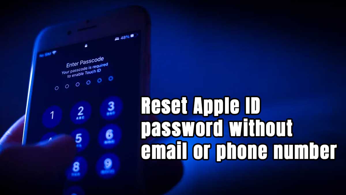 Reset Apple ID password without email or phone number